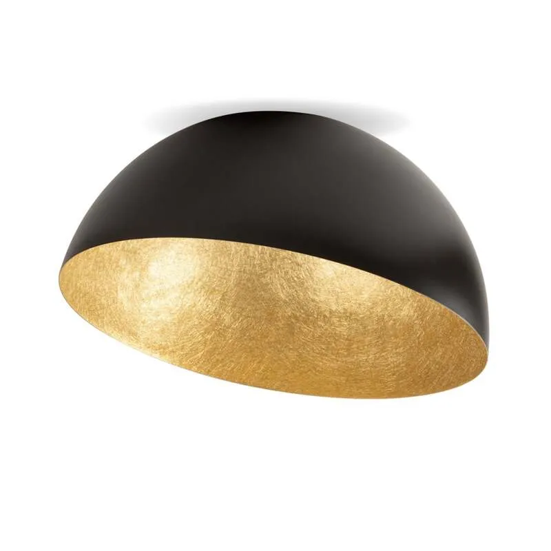 B-Ware Sigma Deckenleuchte Sfera LED Lampe Leuchte dimmbar schwarz gold Ø50cm 32cm