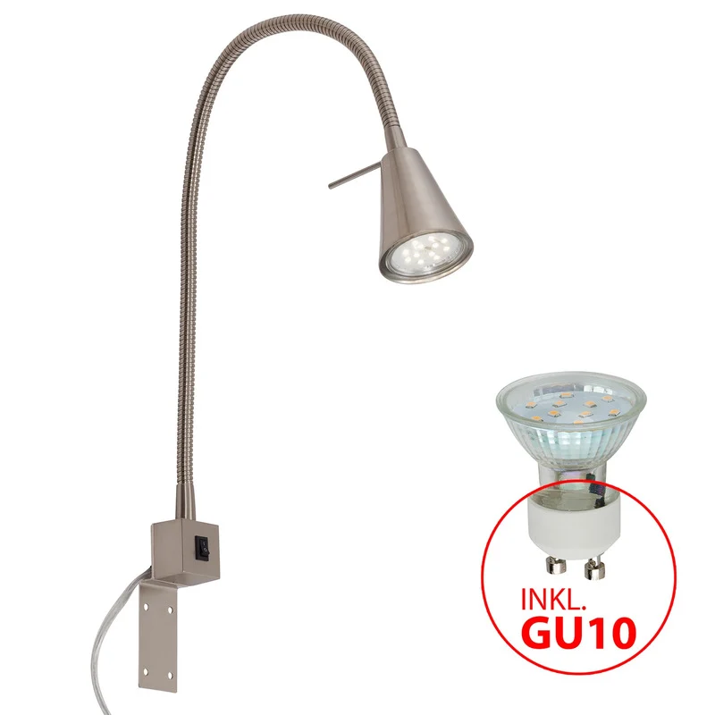 B-Ware Briloner LED Wandleuchte Wandlampe Tuso Flexarm Nickel matt Leselampe