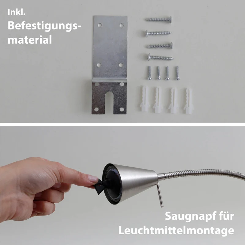 B-Ware Briloner LED Wandleuchte Wandlampe Tuso Flexarm Nickel matt Leselampe