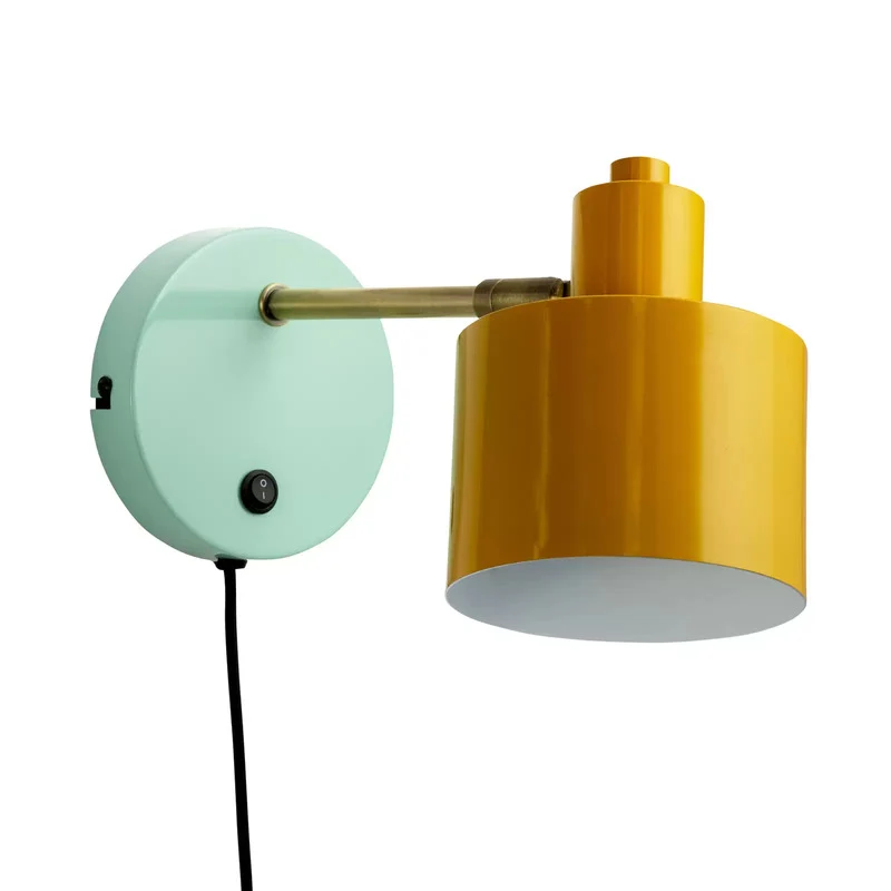 B-Ware Dyberg Larsen Ocean Wandlampe curry messing türkis Wandleuchte Leuchte Lampe E14