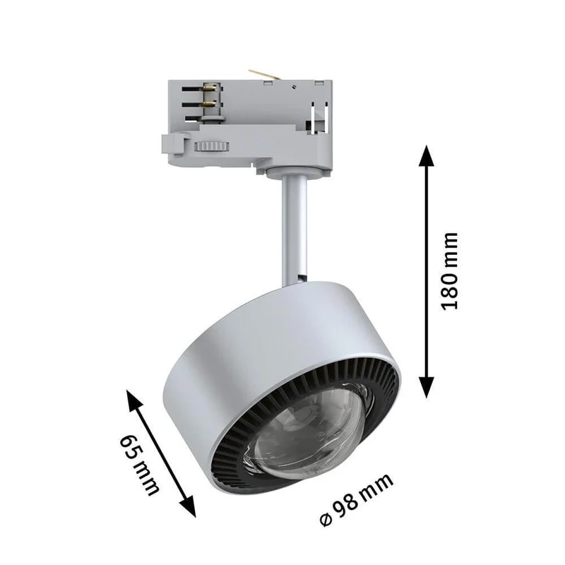 ProRail3 LED Schienenspot Aldan Dimmbar Silber, Schwarz