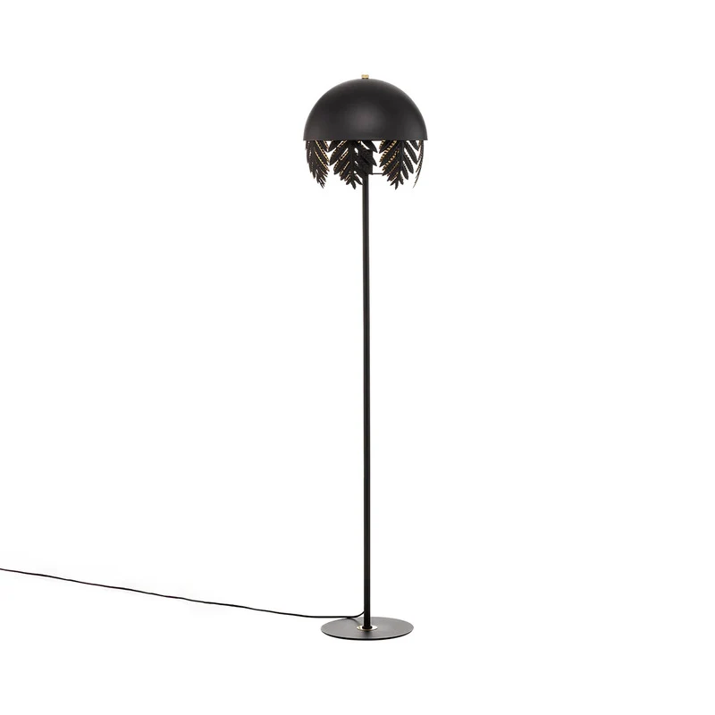 B-Ware Lucande Stehlampe Stehleuchte schwarz gold Eisen Schalter 160 cm E27 LED Leuchte