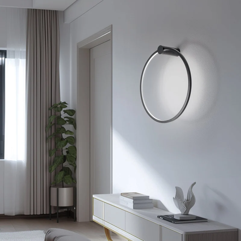 B-Ware Milagro Wandleuchte Wandlampe Saturno LED schwarz Aluminium 4.000 K Ø 50 cm 25 W