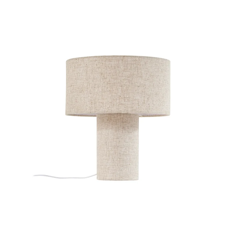 B-Ware Lindby Tischleuchte Tischlampe Elfie Leuchte Beige Leinen Schalter E27 LED Lampe