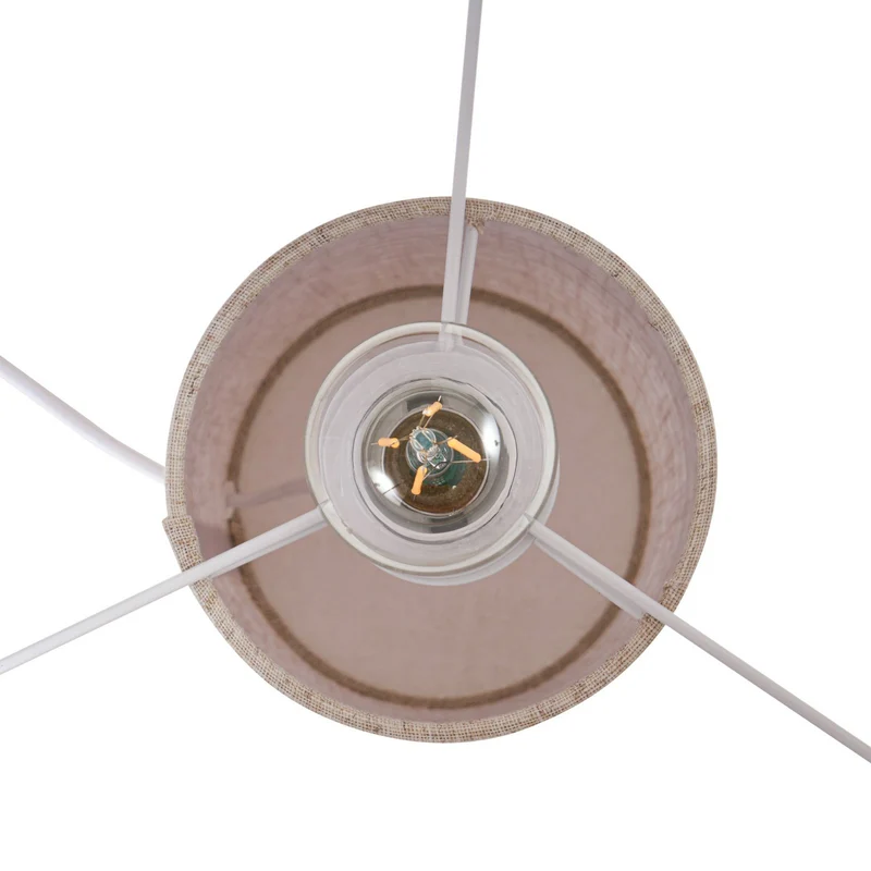 B-Ware Lindby Tischleuchte Tischlampe Elfie Leuchte Beige Leinen Schalter E27 LED Lampe