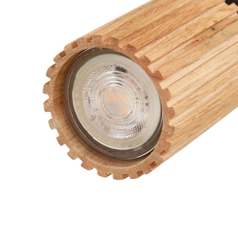 B-Ware Lindby Deckenstrahler Stralino LED 4-flammig dimmbar Holz schwarz 60cm 9cm 18cm