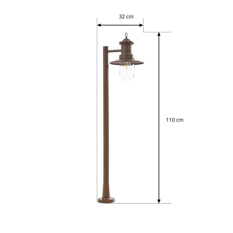 B-Ware Lindby Wegeleuchte Eloretta LED Gartenlampe rost Stahl 110cm IP44 E27 dimmbar