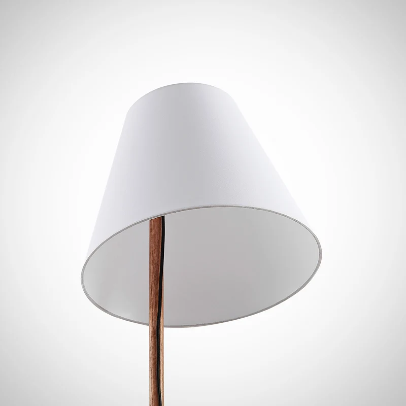 B-Ware Lucande Stehleuchte Jinda LED Lampe Leuchte E27 weiß Holz 160cm Höhe 40cm