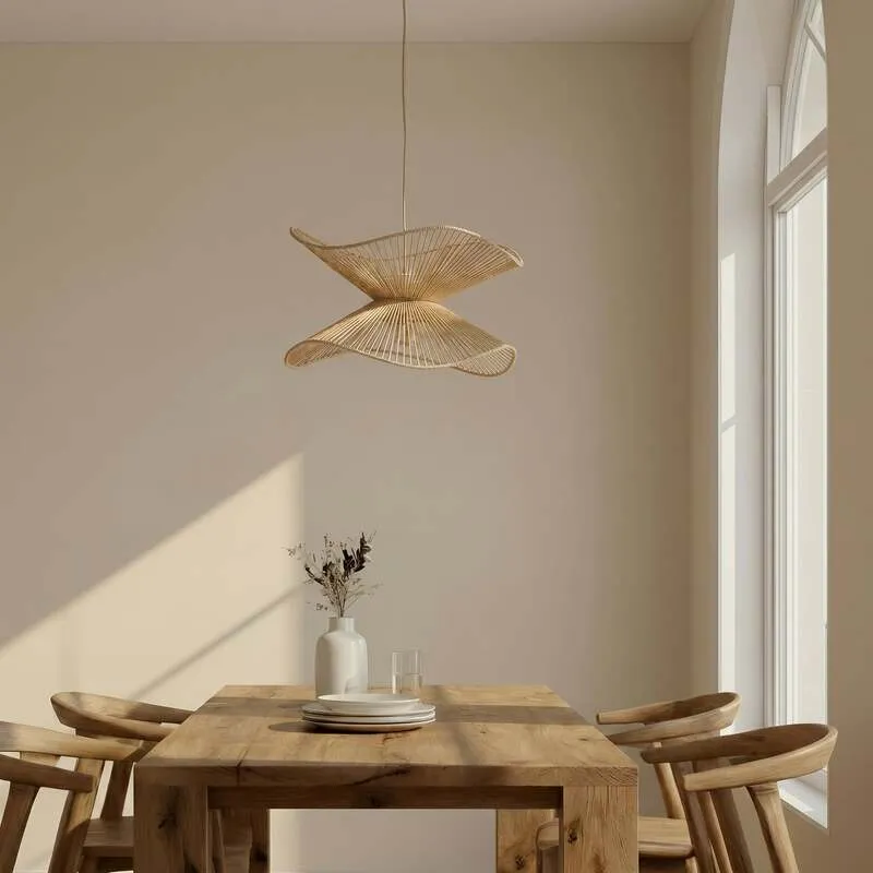 B-Ware Lindby Pendelleuchte Hängeleuchte Valdorin LED Lampe dimmbar beige Ø40cm 80W
