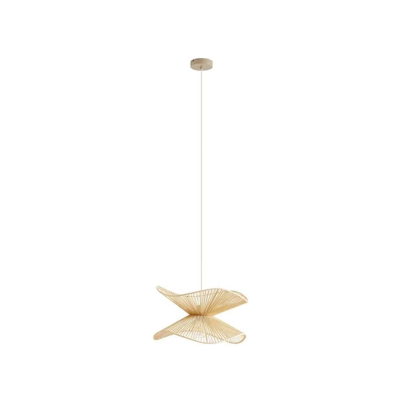B-Ware Lindby Pendelleuchte Hängeleuchte Valdorin LED Lampe dimmbar beige Ø40cm 80W