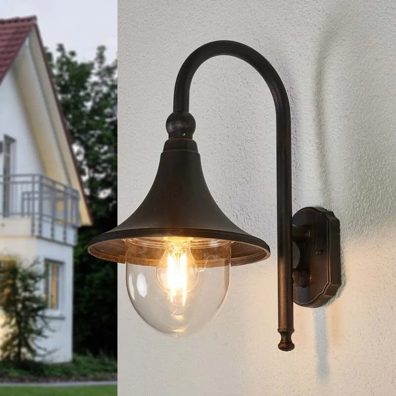 B-Ware Lindby Außenwandleuchte Gartenleuchte Daphne LED Lampe dimmbar schwarz IP44