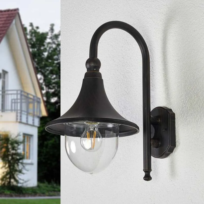 B-Ware Lindby Außenwandleuchte Gartenleuchte Daphne LED Lampe dimmbar schwarz IP44
