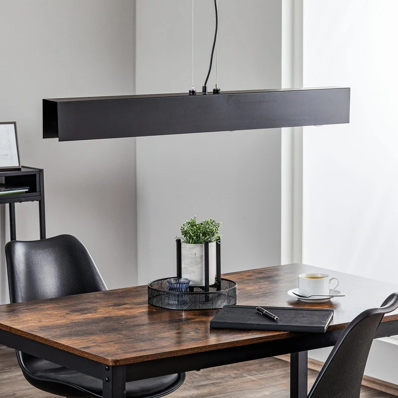 B-Ware Hängeleuchte Gentor 4 Pendelleuchte Leuchte Schwarz Stahl E27 LED dimmbar 96 cm