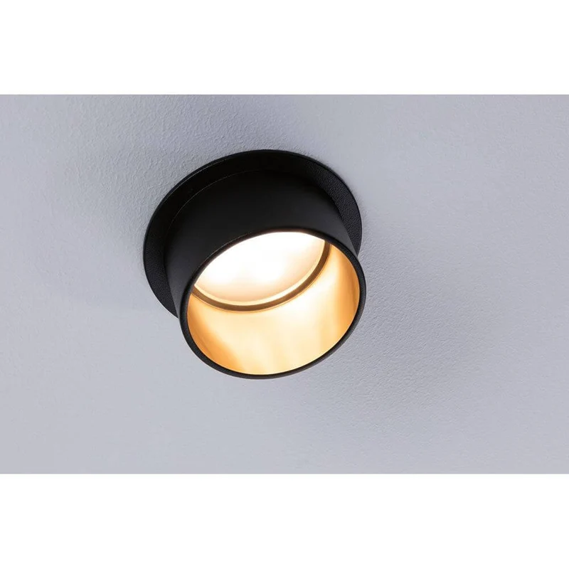 LED Einbauleuchte Stufen-Dimmer Gil Basis-Set 68mm Schwarz-Matt