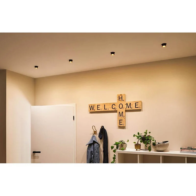 LED Einbauleuchte Stufen-Dimmer Gil Basis-Set 68mm Schwarz-Matt