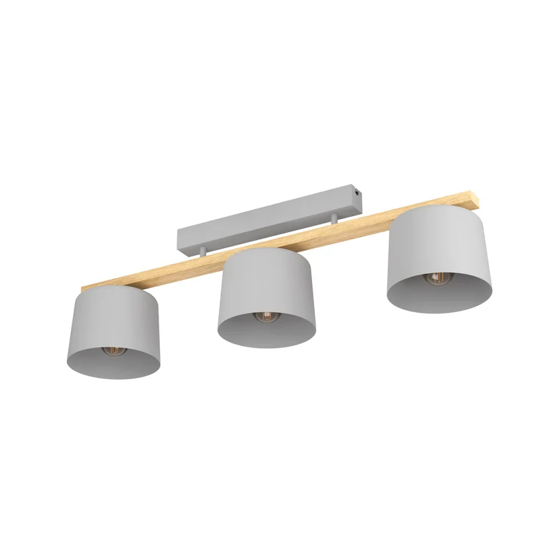 B-Ware Eglo Deckenleuchte Lampe Mariel 3-flammig hellgrau holz natur Leuchte Spot833