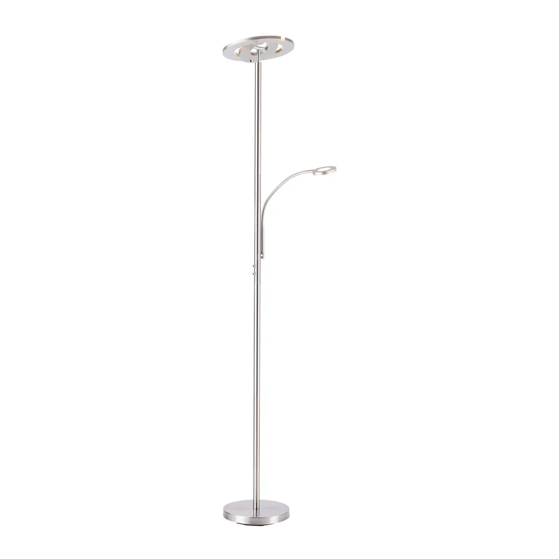 B-Ware LOLA Smart LED-Deckenfluter Rocco dimmbar mit Lesearm Farbwechsel silber 195cm