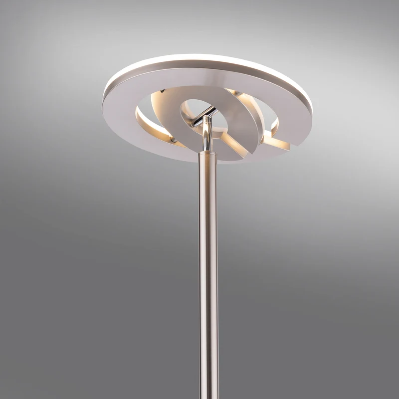 B-Ware LOLA Smart LED-Deckenfluter Rocco dimmbar mit Lesearm Farbwechsel silber 195cm