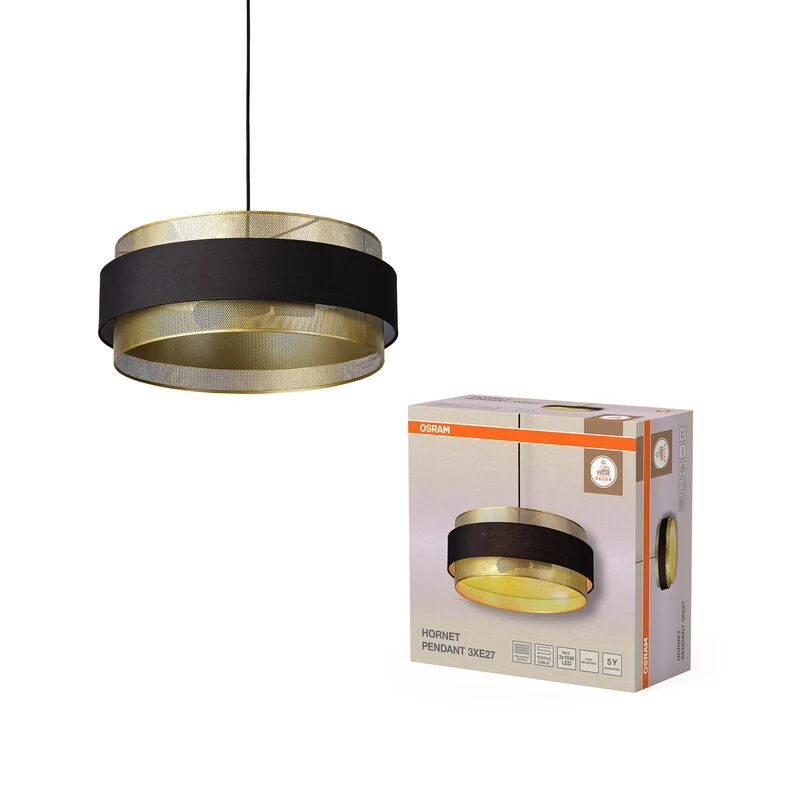 B-Ware OSRAM Pendelleuchte Hängelampe Hornet 3 x E27 Schwarz Decor Innenbereich Lampe