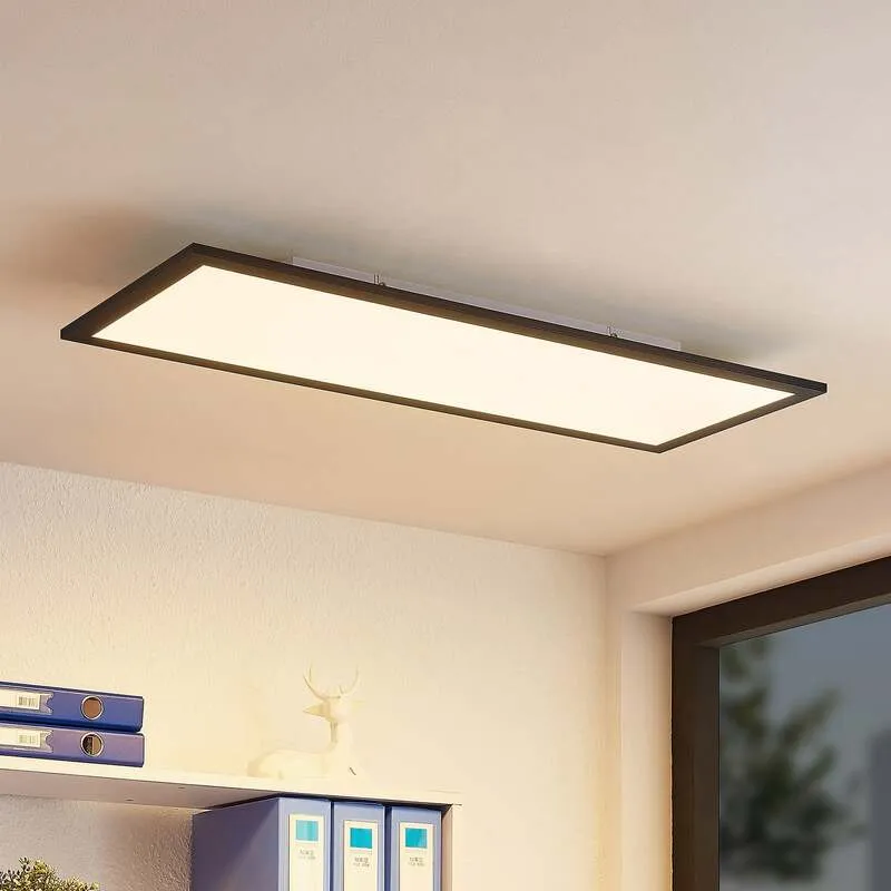 B-Ware Lindby Deckenleuchte Nelios LED Lampe Leuchte dimmbar schwarz 80x30cm 4000K