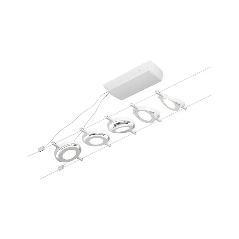 CorDuo LED Seilsystem Round Mac Basis-Set Weiß, Chrom