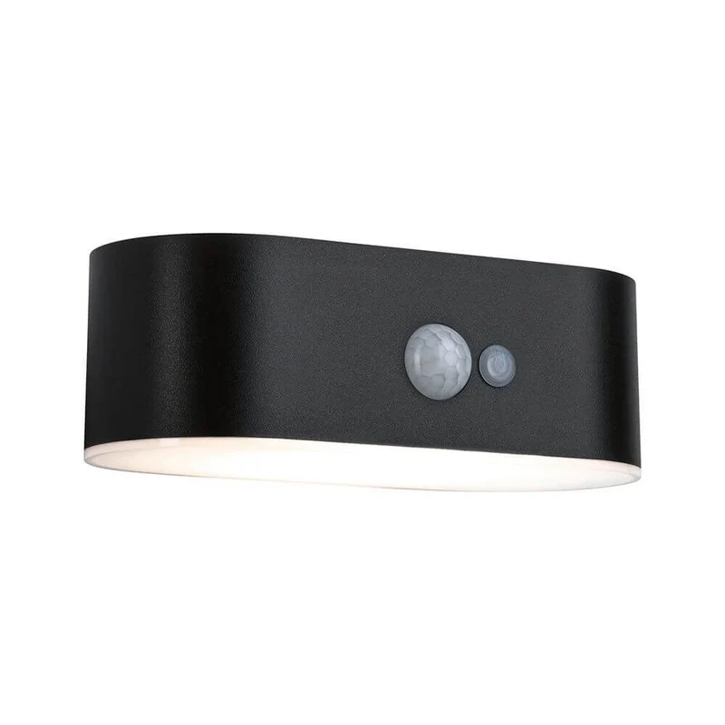 Solar LED Außenwandleuchte Adya Sensor Schwarz