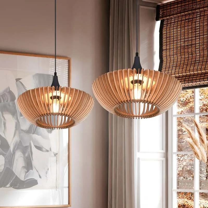 B-Ware TRIO LIGHTING Hängelampe Hängeleuchte Colino LED Pendelleuchte dimmbar Holz hell
