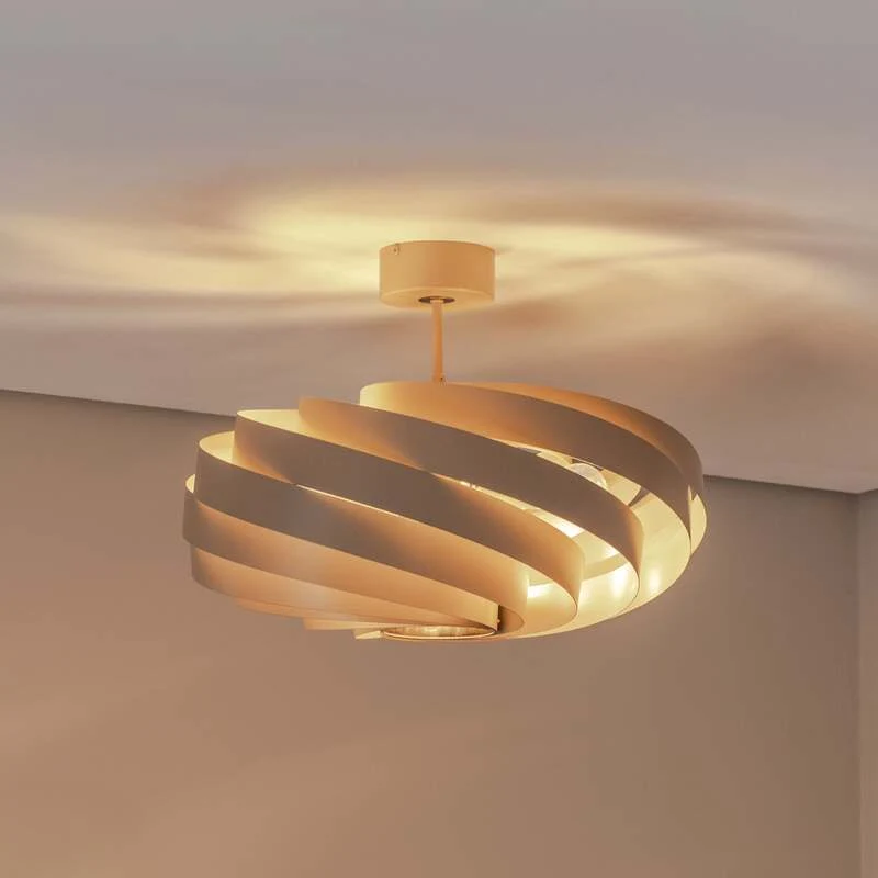B-Ware Euluna Deckenleuchte Vento LED Lampe dimmbar beige Ø60cm 4-flammig Metall 40cm
