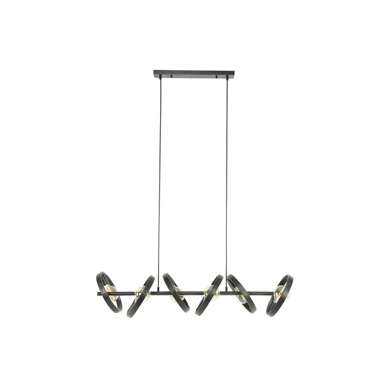 B-Ware Ringelbach Hängeleuchte Pendellampe anthrazit Ringe 6-flg Metall SIEHE TEXT