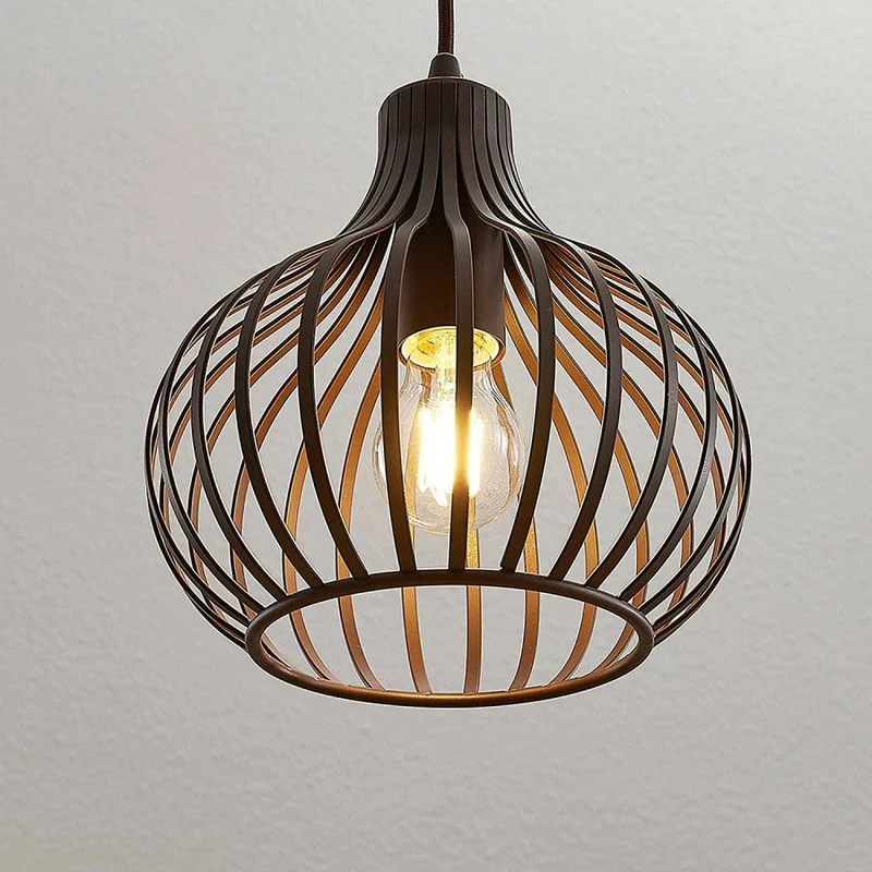 B-Ware Lindby Frances Hängeleuchte Leuchte Lampe Hängeleuchte Esszimmerlampe braun 1-fl