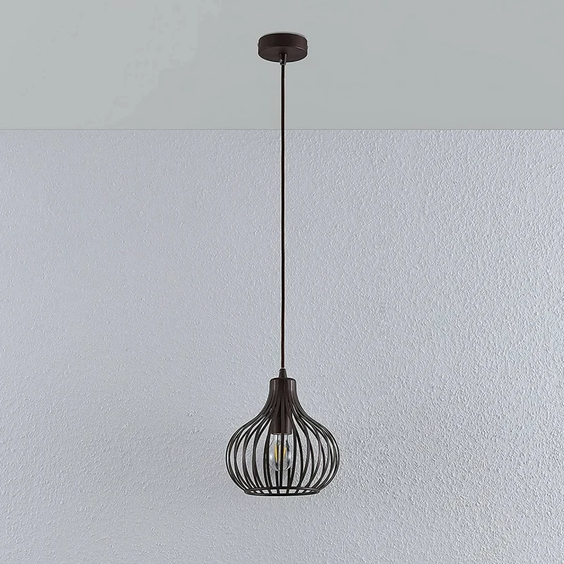 B-Ware Lindby Frances Hängeleuchte Leuchte Lampe Hängeleuchte Esszimmerlampe braun 1-fl