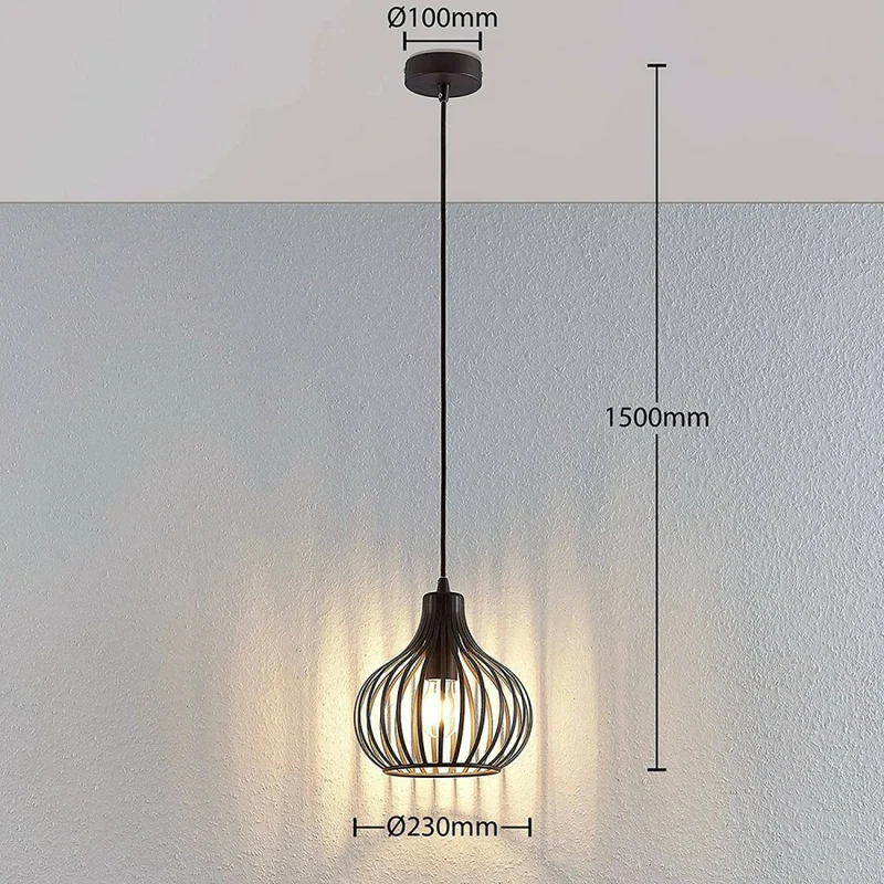 B-Ware Lindby Frances Hängeleuchte Leuchte Lampe Hängeleuchte Esszimmerlampe braun 1-fl