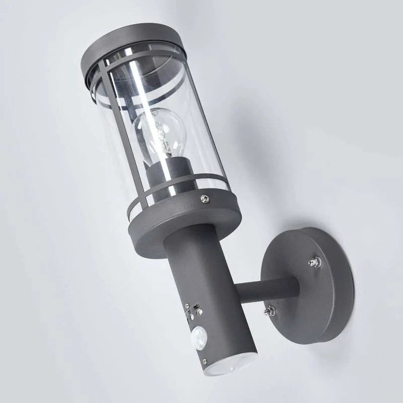 B-Ware Lindby Außenwandleuchte Djori LED Gartenlampe mit Bewegungsmelder anthrazit IP44