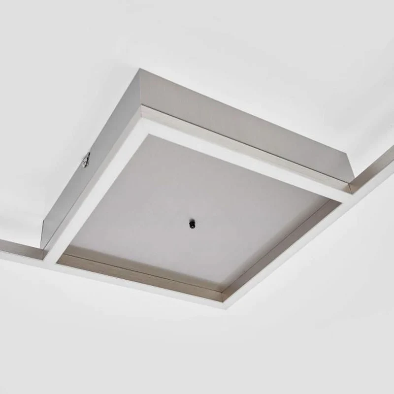 B-Ware Lampenwelt Quadratische LED-Deckenlampe Deckenlampe Lampe Bobi aus Edelstahl