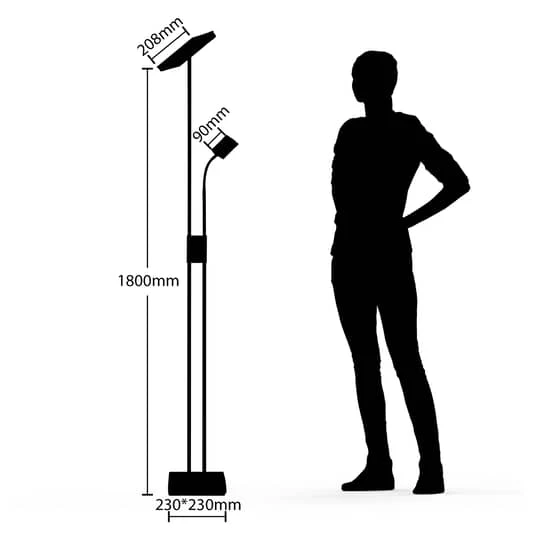 B-Ware Lindby Seppa LED-Stehleuchte Standleuchte Deckenfluter Lampe dimmbar 180cm eckig