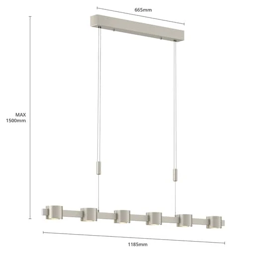 B-Ware Rothfels Niro LED-Pendelleuchte Hängelampe Deckenlampe Lampe höhenverstellbar