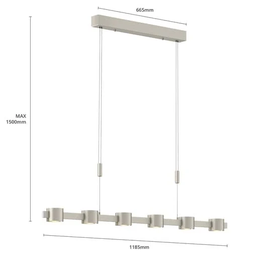 B-Ware Rothfels Niro LED-Pendelleuchte Hängelampe Deckenlampe Lampe höhenverstellbar