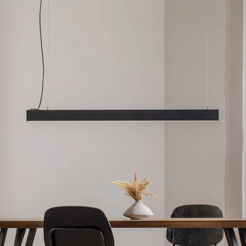B-Ware Luxe LED Hängeleuchte Pendelleuchte schwarz Metall 1125 cm 4000 K