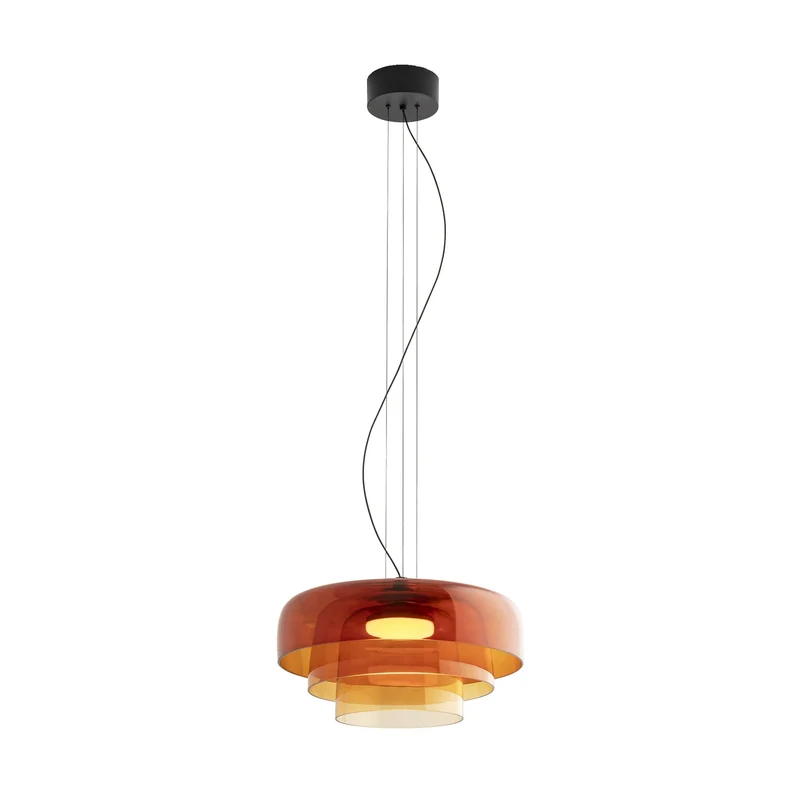 B-Ware LEDS C4 Pendelleuchte Hängeleuchte Levels Bernstein Glas Nahtrang Studio