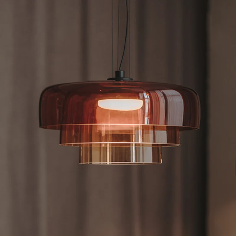 B-Ware LEDS C4 Pendelleuchte Hängeleuchte Levels Bernstein Glas Nahtrang Studio