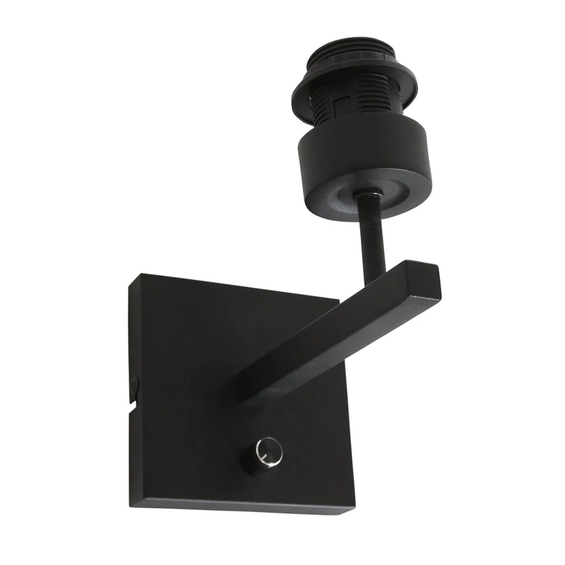 B-Ware Steinhauer Wandleuchte Wandlampe Stang schwarz holz Metall Schalter E27 LED