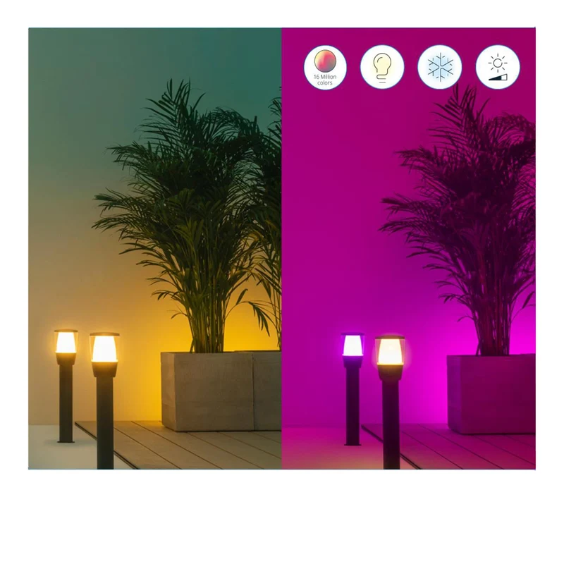 B-Ware WiZ Wegeleuchte Außenlampe LED schwarz RGBW Lampe 51,8 cm Smart Home Erweiterung