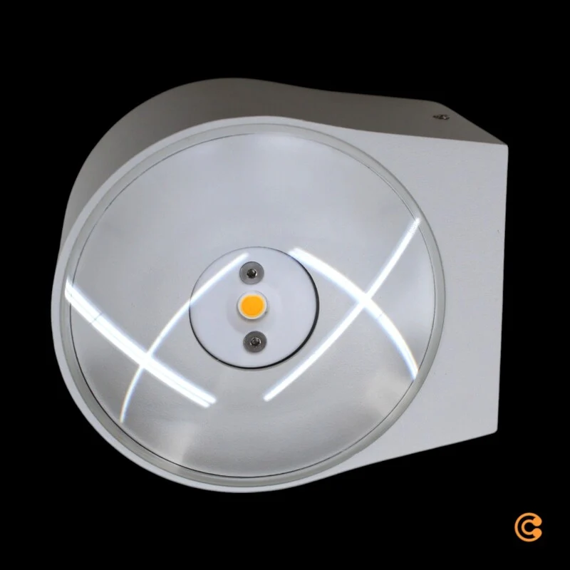 B-Ware FABAS LUCE Außenwandleuchte Wandlampe LED Glas Aluminium weiß transparent