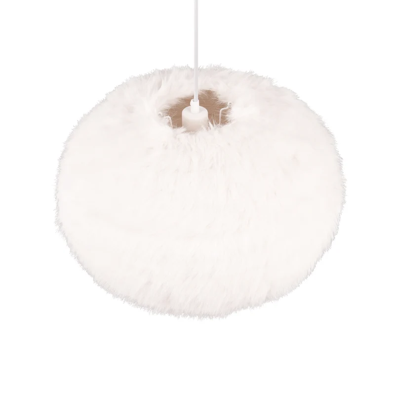 B-Ware reality Hängeleuchte Pendelleuchte Furry sandfarbe Plüsch Ø 50 cm E27 LED Lampe