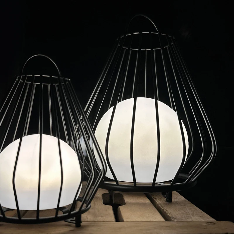 B-Ware Dyberg Larsen Tischleuchte Tischlampe LED Akku schwarz Evesham dimmbar IP54 23cm