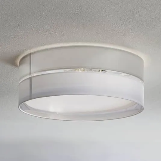 B-Ware Euluna Deckenlampe Deckenlampe Leuchte Lampe 15W Hilton weiß/silber Ø45cm E27