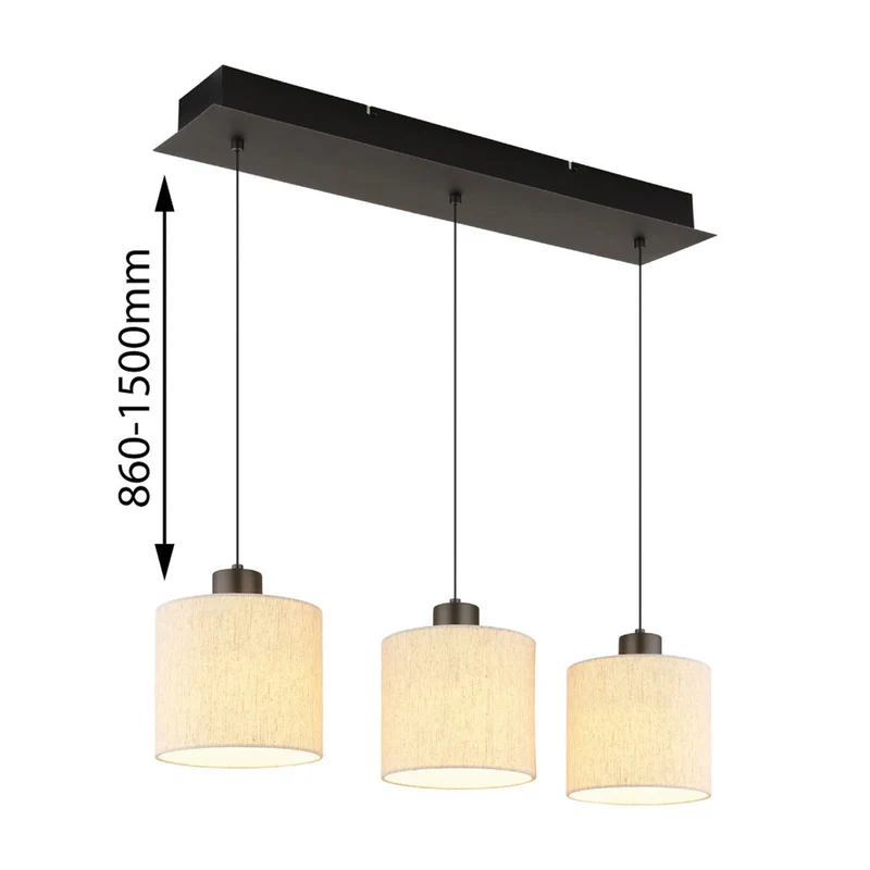 B-Ware Globo Pendelleuchte Hängelampe LED Thea Wohnzimmer creme schwarz matt