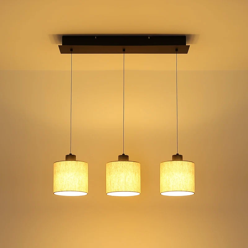 B-Ware Globo Pendelleuchte Hängelampe LED Thea Wohnzimmer creme schwarz matt