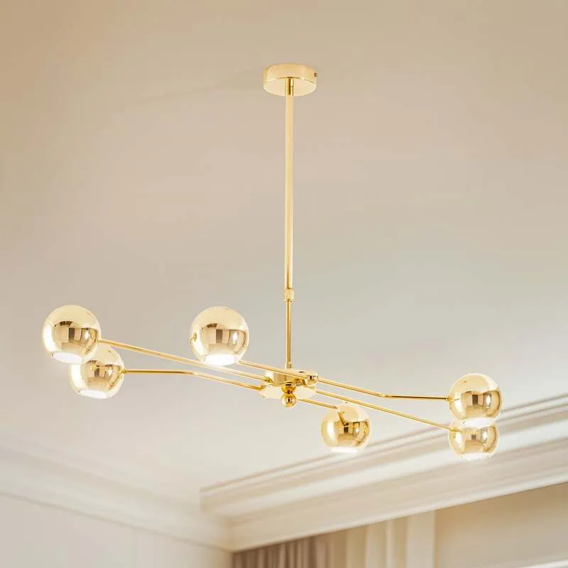 B-Ware Jupiter Hängeleuchte Tiana Pendelleuchte gold Stahl dimmbar LED 6flg SIEHE TEXT