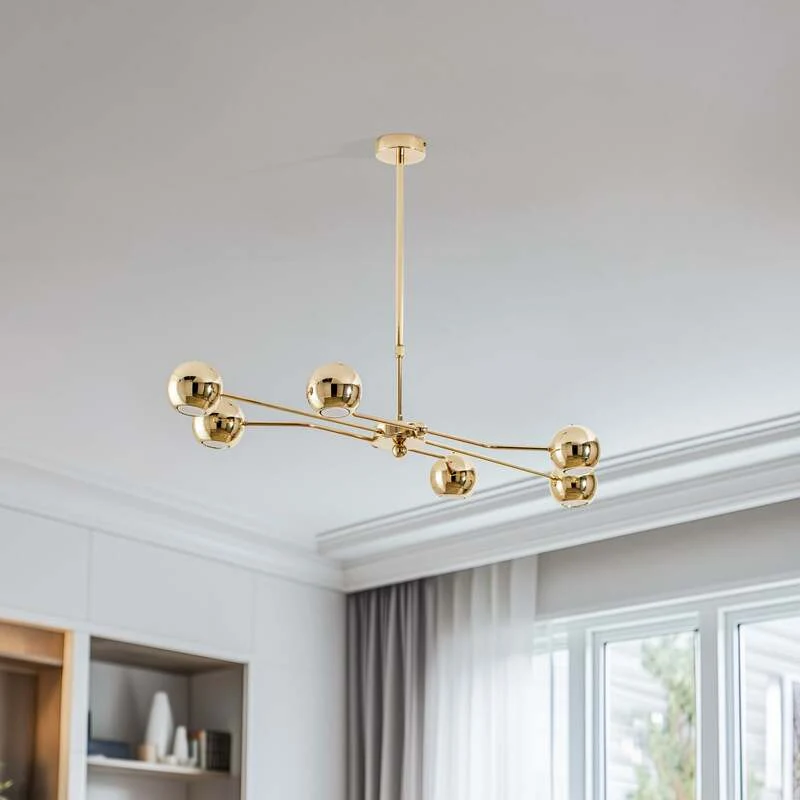 B-Ware Jupiter Hängeleuchte Tiana Pendelleuchte gold Stahl dimmbar LED 6flg SIEHE TEXT